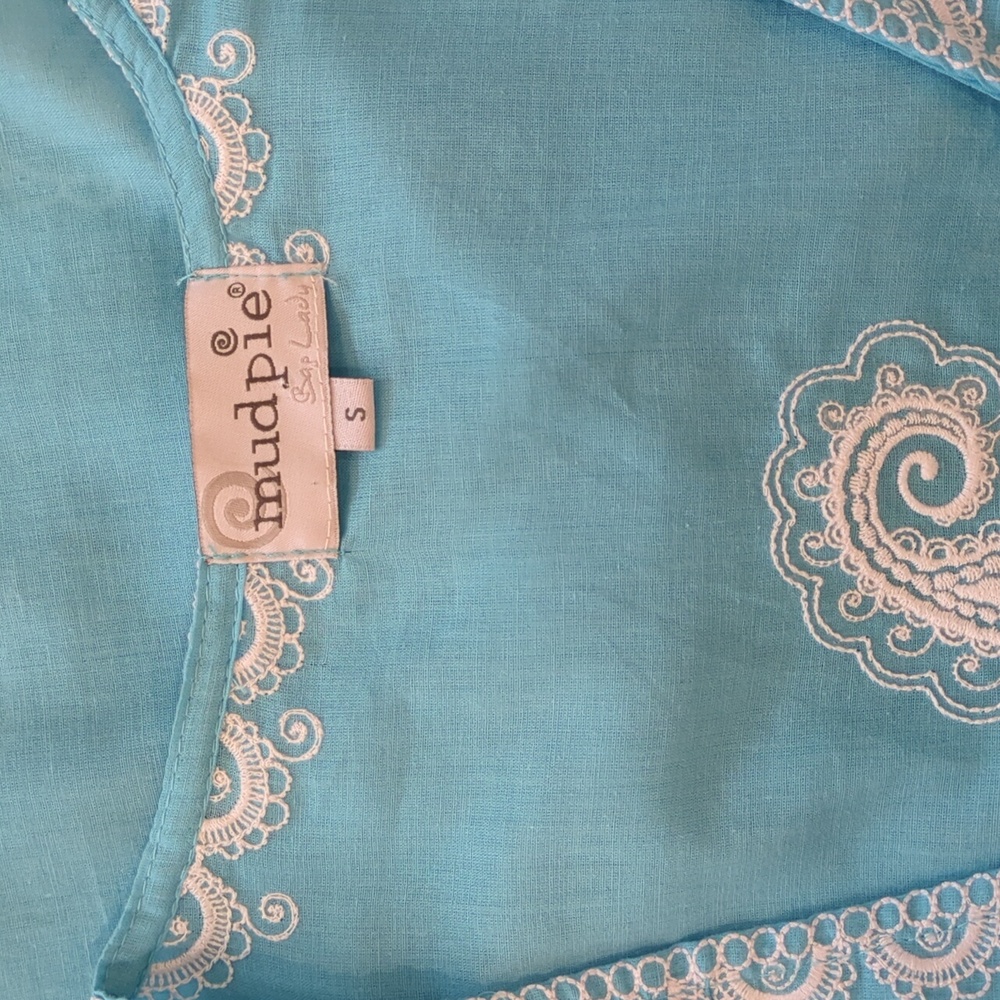 Mud Pie Blue and White Tunic Top Small - Picture 13 of 15